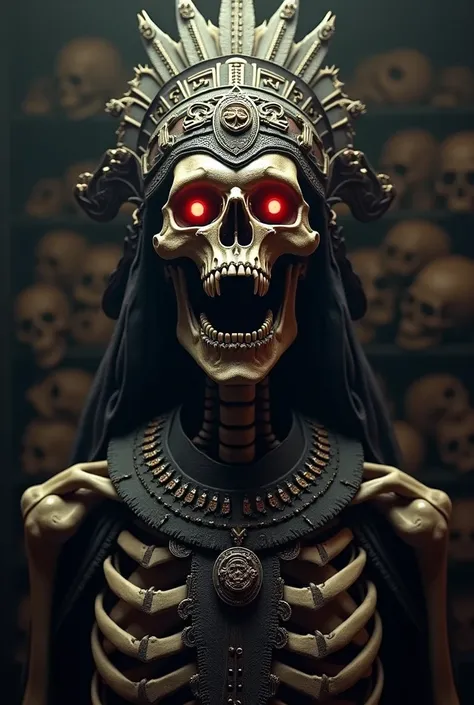 create a realistic photo of the God of Death Mictlantecuhtli 