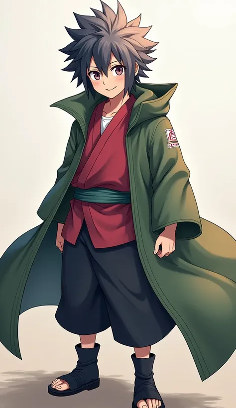 Give me an anime character mixing the following physical attributes characters: Satoru Gojō ,Jiraiya,Kakashi Hatake, Silvers Rayleigh ,Kisuke Urahara.  Bringing out the best in each character and that the result is a unique and individual character