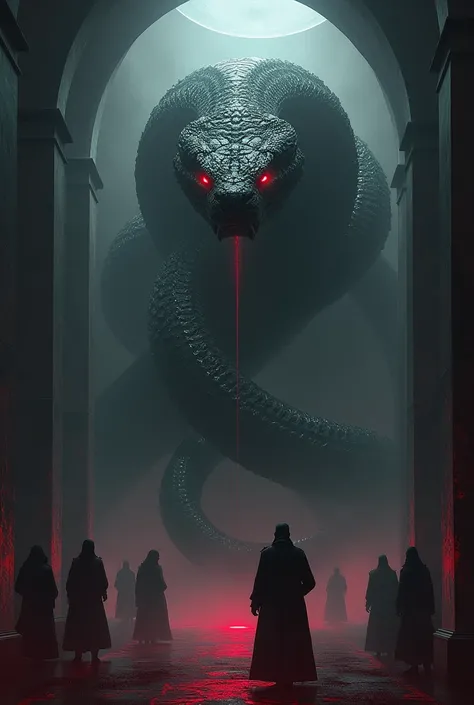 « The Order oh the Viper Syndicate » Donne moi une image qui reflète se titre dans une ambiance sombre avec un serpent sur l’image 