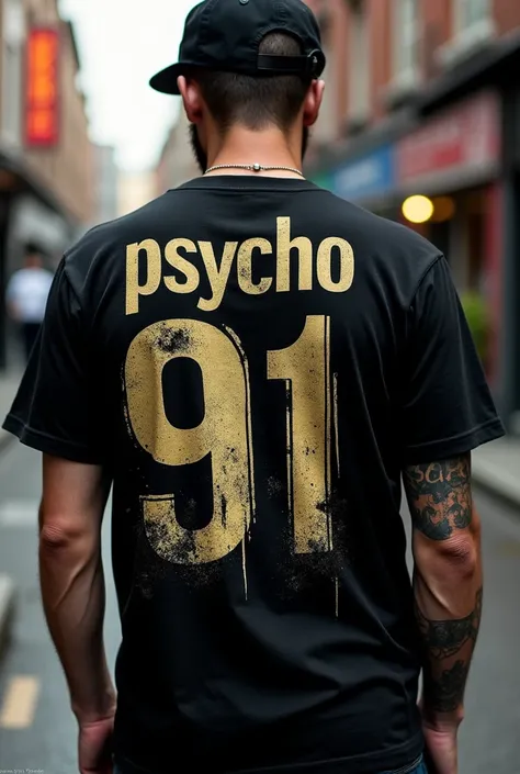 Create a shirt that says Psycho 91 back