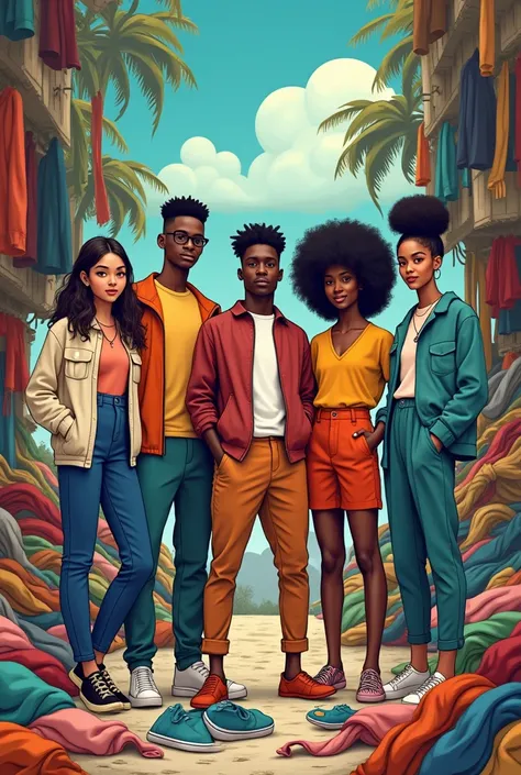 "Title: Our Brand Positioning

Audience: Young adults & fashion-conscious consumers (icon of youth).
Problem: Struggling to find sustainable, culturally inspired fashion (image of tangled clothes).
Benefit: Achieve sustainability, style, heritage (eco-frie...