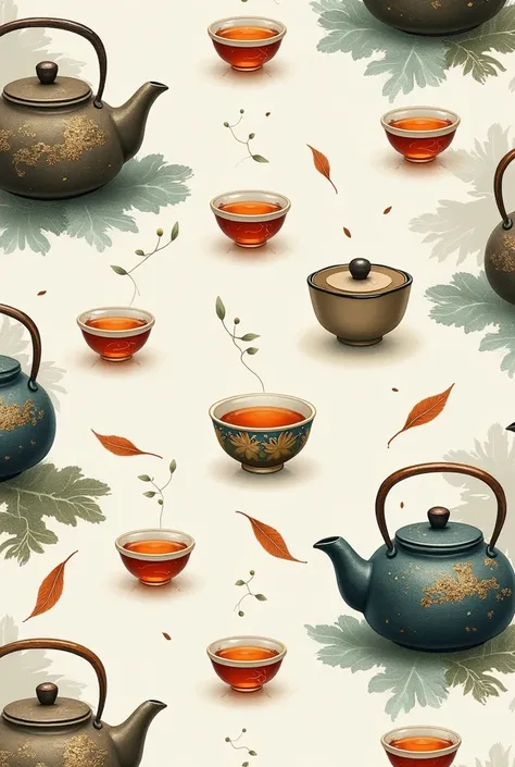 Create a pattern about Chinese tea culture