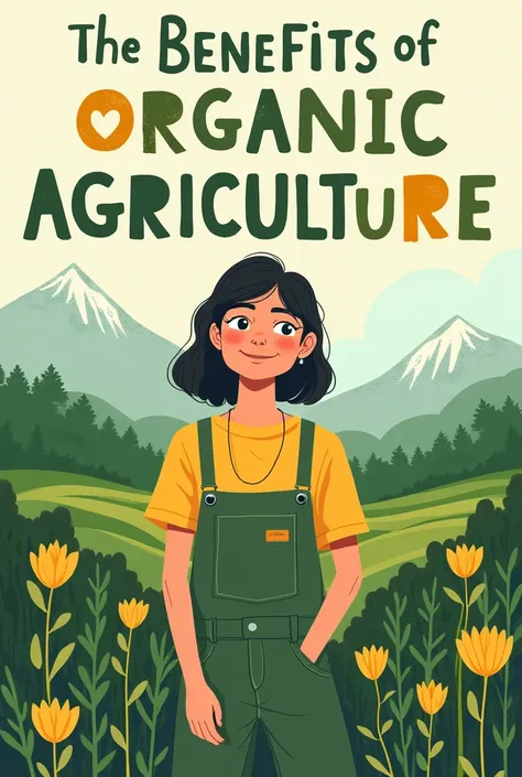 Create a digital poster showing the benefits of organic agriculture. It should be simple yet creative and unique, like you will pass it as an college student.