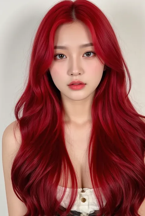 Jennie blackpink, Jennie blackpink, best quality 8k, Redhead Jennie,  red hair , beautiful long cherry red hair, Jennie com  red hair , impeccable quality 8K full HD, ultra mega realistic maximum quality