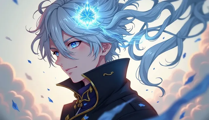  Gojo Satoru has white, all-white hair and blue eyes with a sparkling blue aura