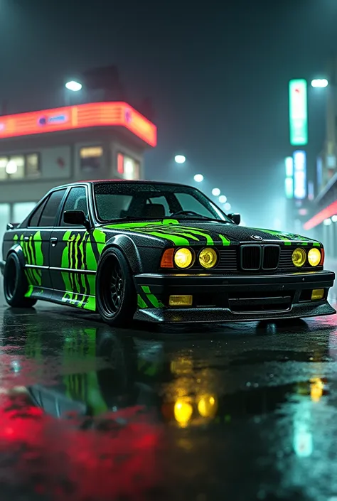 BMW E34 custom monster energy drink wallpaper
