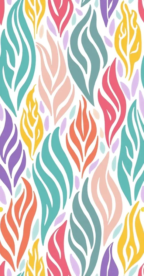 A vibrant, abstract pattern.  Vertical, flowing lines resembling stylized zebra stripes or flame patterns.  The lines and shapes are composed of various pastel colors, including light teal,  pale pinks, soft purples,  light greens, and  yellows.  The lines...