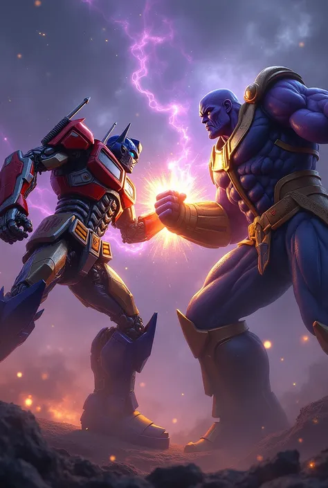 Optimus prime vs thanos