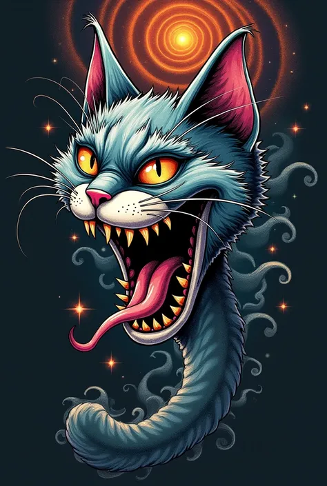 Cheshire cat tattoo, sinister, more alive, Mystical, magic, Universes, extinction