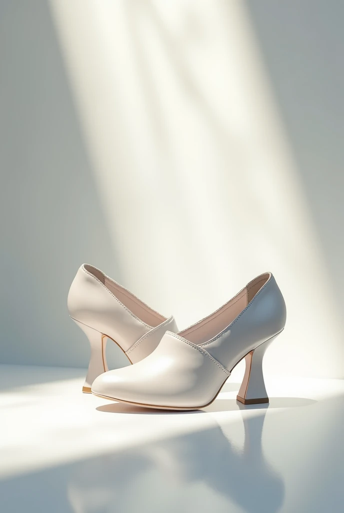  draw 1 pair of shoes with a lot of light rays to emphasize the value, white wallpaper 