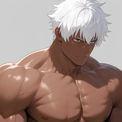 1 tall, muscular, dark-skinned man