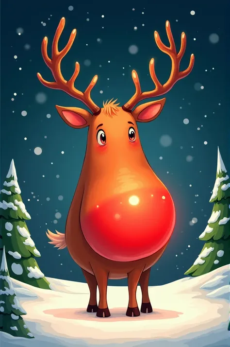 Picture Rudolph whose whole body is covered with Rudolphs deer nose