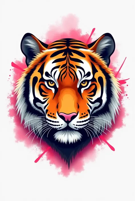 Tiger face design with pink touches , 