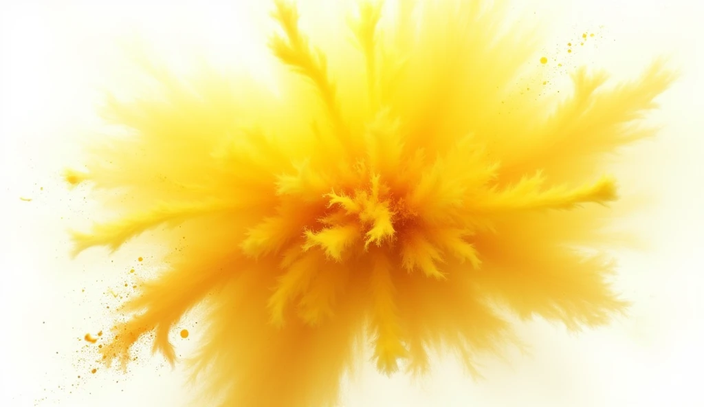 yellow color explosion isolated on white or transparent png