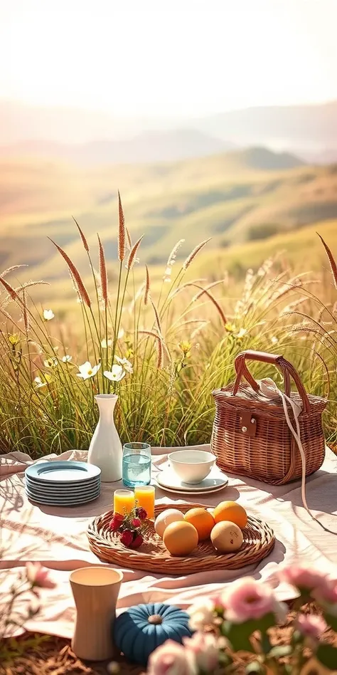 Pink hue，Outdoor picnic photography， without figures