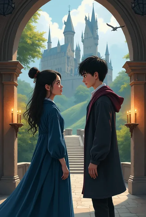 Chinese ravenclaw girl with gryffindor boy