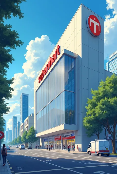 German supermarket from outside. Hiroshi nagai stil