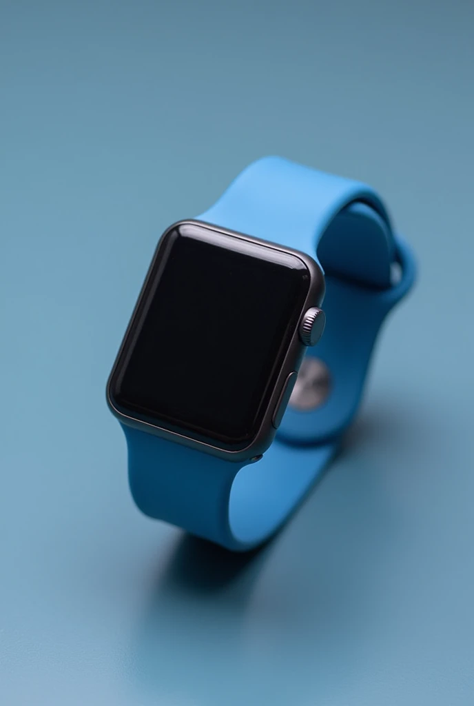 un apple watch SE negro con la correa azul