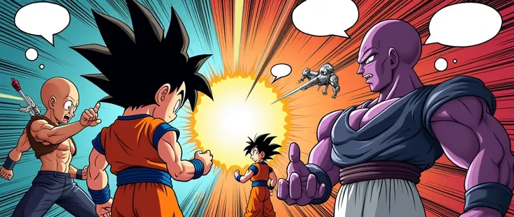 comic background with dbsuper dialogs