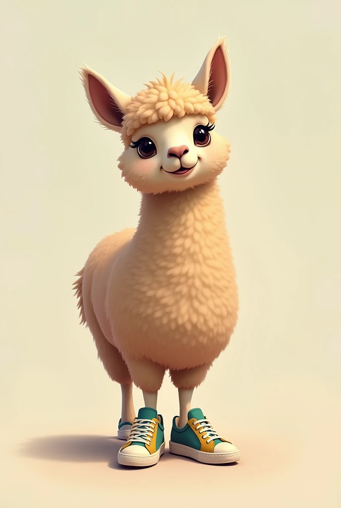 Alpaca wearing sneakers