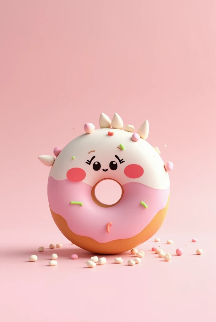 Create a logo for my brand , servimos mini cake donuts.  I want something that refers to the two elements , Like a donut like a character in modern 3d cartoon,  I want the character to have a name , Whatever it is for the brand name .  I want the creative ...