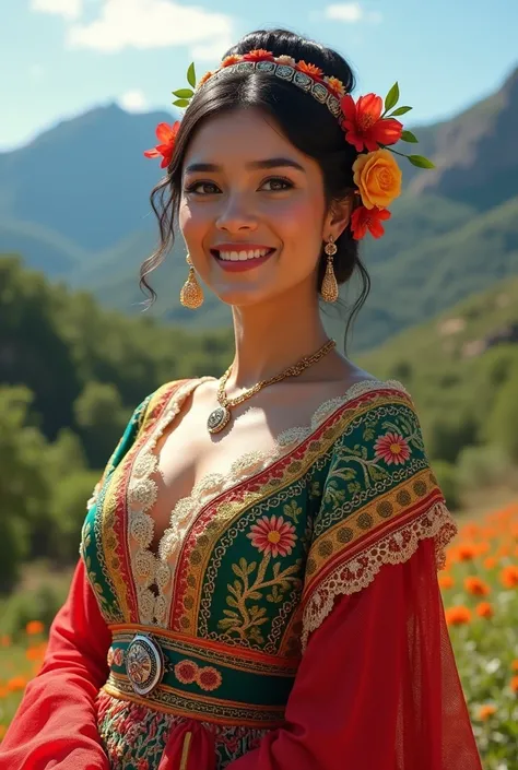 Generated a Mexican women in wedding dress  in Mexican  high Define and realistic image