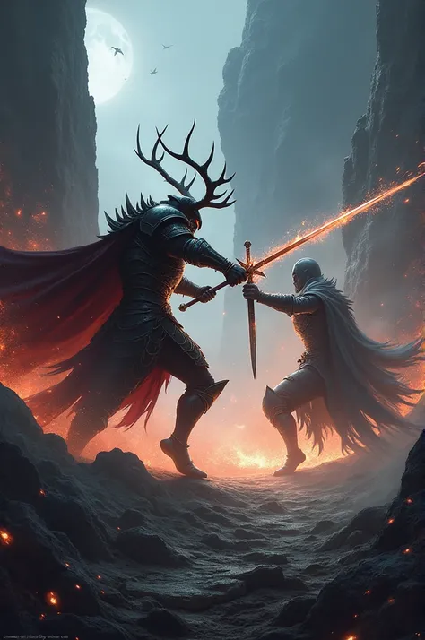 The Knight of the Deer of Hades fighting the Knight of Charon 