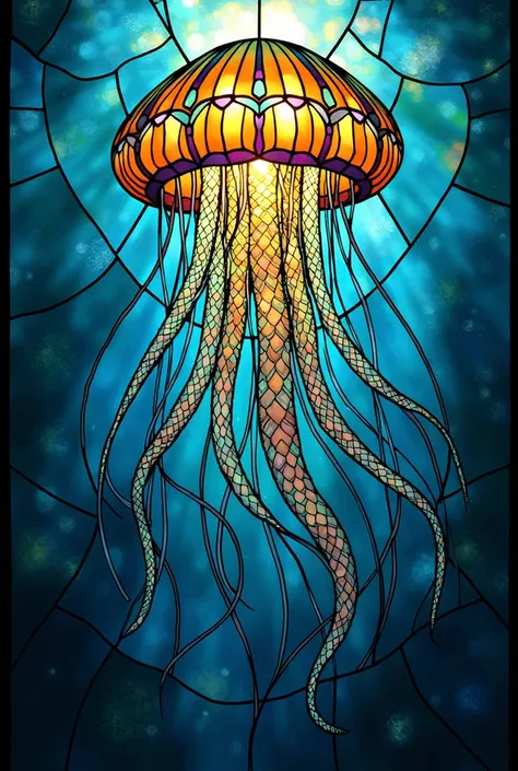 Jellyfish、 stained glass