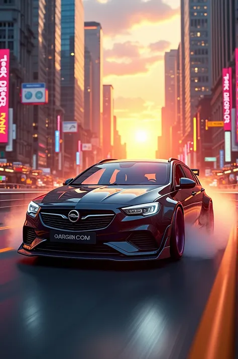 OPEL INSIGNIA grand sport tunning sunset city couple 