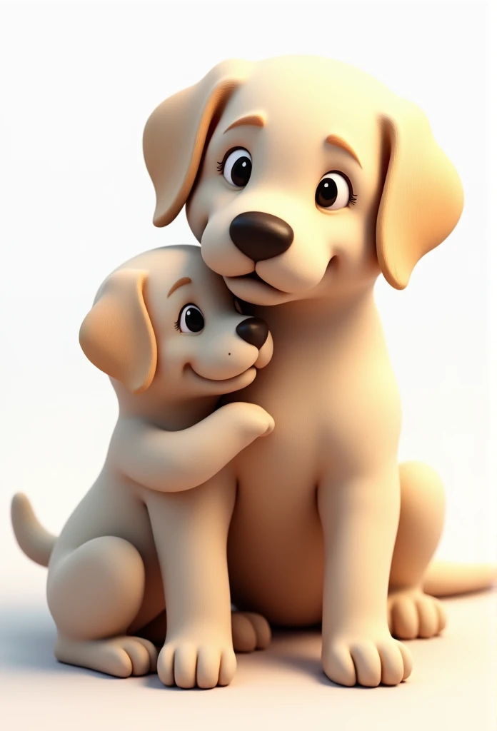 A touching scene in ultra-high definition 3D showcasing Labrador Retriever brown .  Labrador Retriever brown ,  Beautifully depicted in detail .. The general atmosphere is tender., full of hope and serenity.  white background,