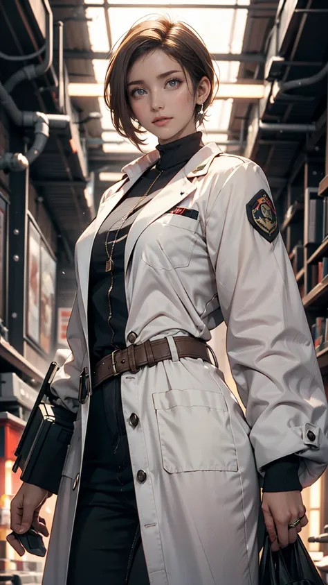 Ringworld, sci-fi,SFmovie,artillery,Long-range missiles,movie「Foundation」Based on ,woman,adult,main character,28 years old,Hopeful Face, brown eyes, short hair,Black hair mixed with gray hair ,Scientist Uniform,White researcher&#39;s coat,Wide grassland,Re...