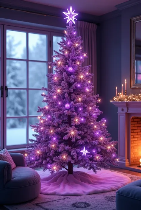 Christmas tree in purple color