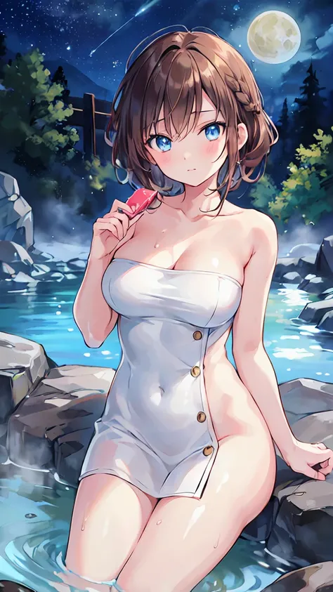     masterpiece  ,     1 girl ,    sparrow   , Brown Hair Girl,  in、 A beautiful girl with short hair and a habit ,     messy hair   ,    slender body ,    Light Blue Eyes  ,   , baby face,   pussy juice ,     Beautiful breasts , Rounded breasts,      hair...