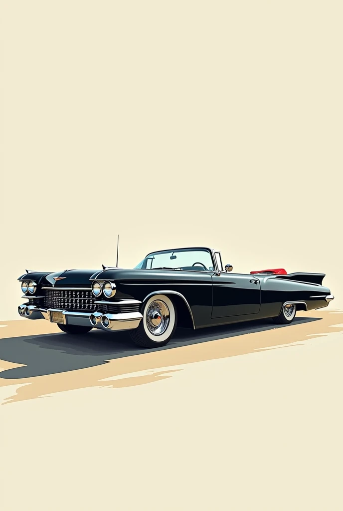 An 1960s Presidential Convertible State Car in 2D in its side. Full