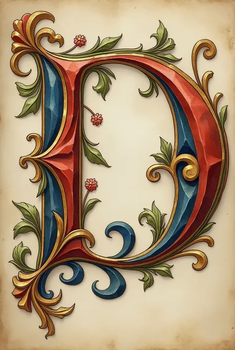 letter D, manuscript