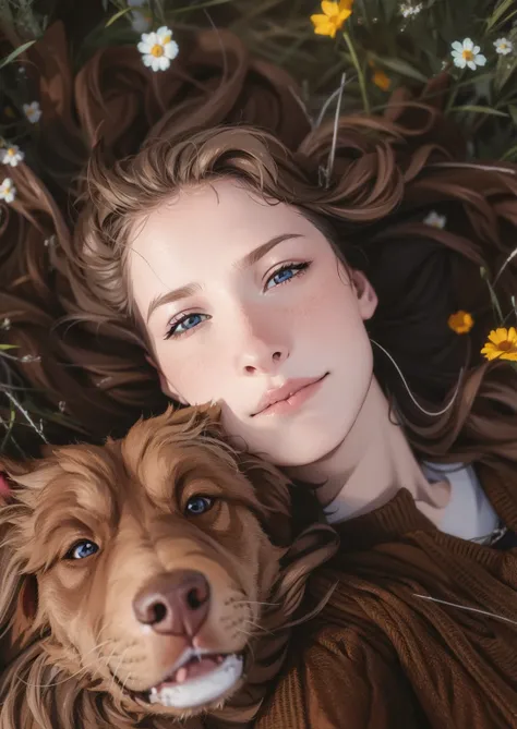 girl and dog