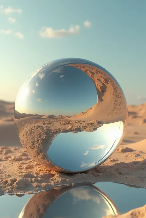 A spherical mirror reflecting Fata Morgana 