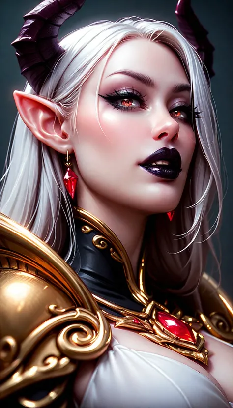 Diabolical creature. Seductive Dark angel. Dark Makeup, Dark Lipstick. pale white skin. unhealthy appearance. dnd character.  dnd. Lilith Armor, Succubus Armor