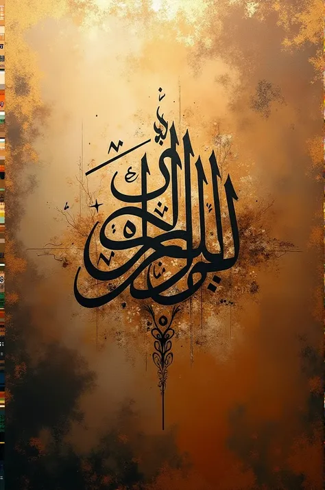 An abstract background on a canvas for arabic calligraphy with gold leaf technique so use the colours in background accordingly