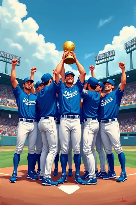 Champion blue baseball team 