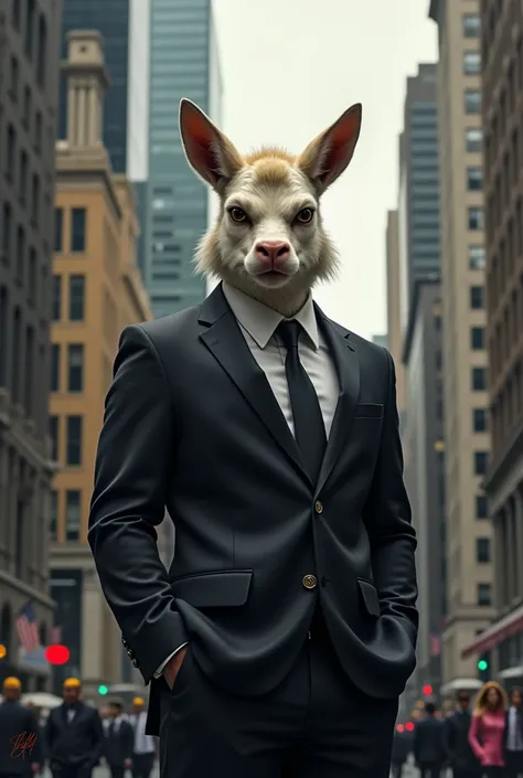 Make a serious image for a finance page of a character who will be called "The Cuy of Wall Street "