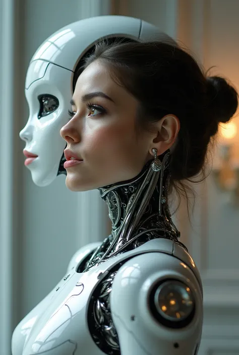 Une femme hispanique de 22 ans comme un robot