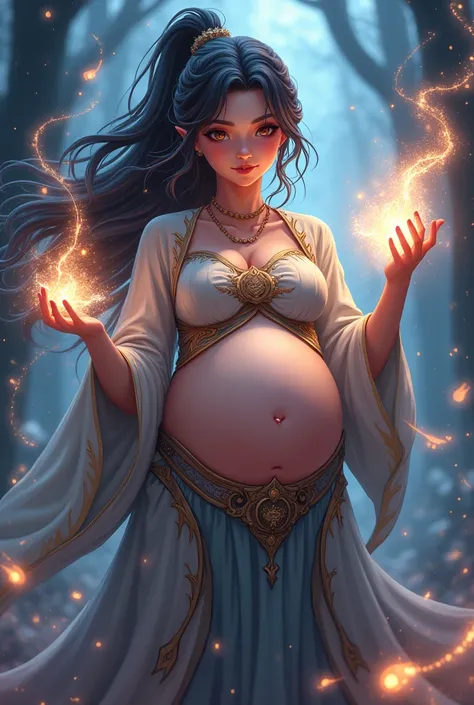 Pregnant mage woman anime  casting speels 