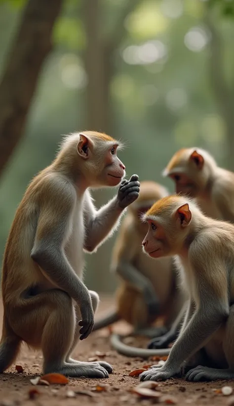 " The surrounding animals look at the monkey with expressions of skepticism and contempt, while he tries to convince them with exaggerated gestures ."( Picture like nude comics )