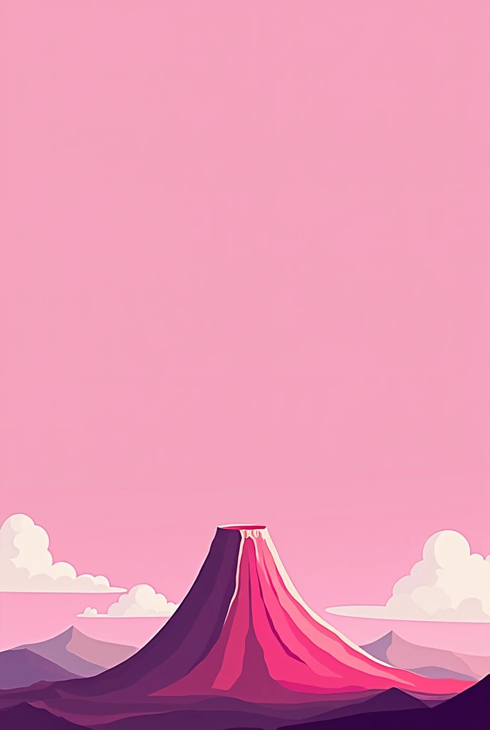 A simple pink picture of a volcano to sketch