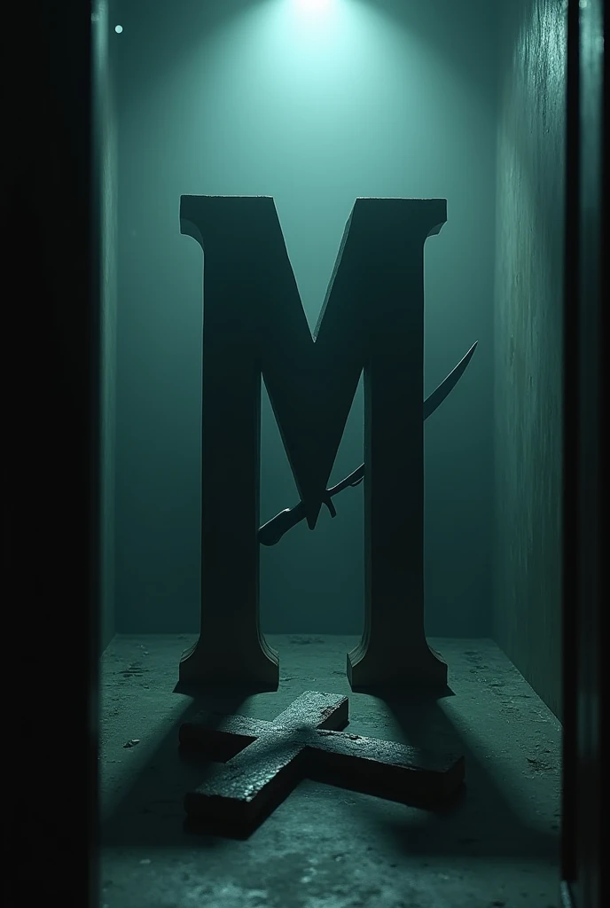 Porta from a movie where the letter M has a knife and the letter X is on the floor