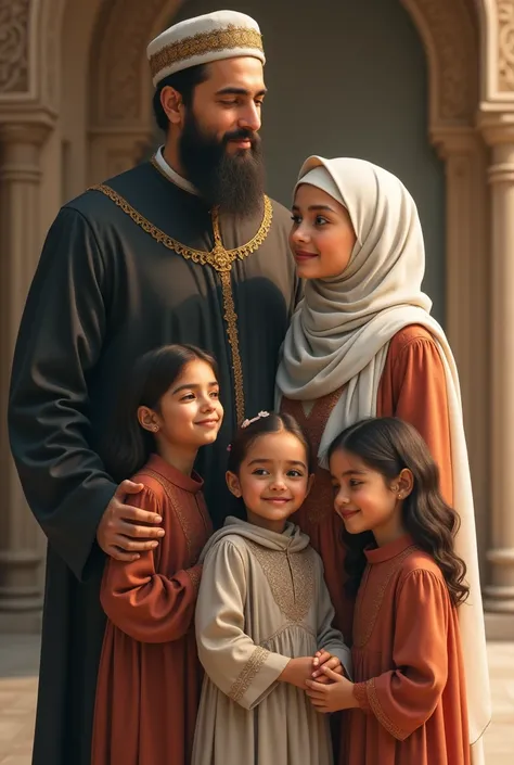 6 family 1 father 1 mom 4 daughter of girl
Islam