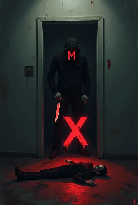 Porta from a movie where the letter M has a knife and the letter X is on the floor you can now edit that same cover, but as if it were an adaptation of Netflix