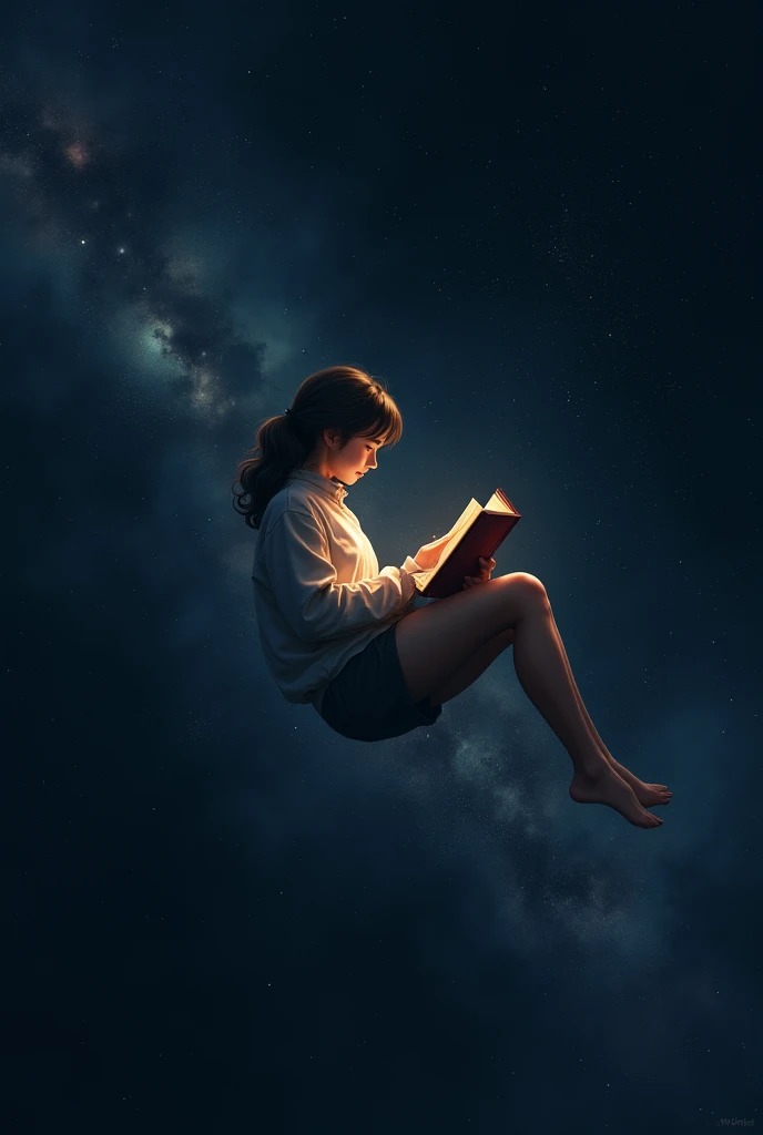 Theres a high school student in the universe whos reading a book floating in outer space