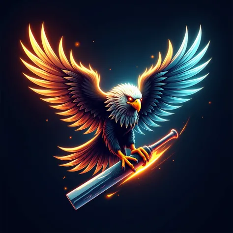 Design an explosive, high-energy 3D logo for the cricket team ELITE EAGLES, where power, precision, and prestige come together in one striking visual. The logo should feature a fierce, hyper-realistic eagle in mid-flight, its wings spread wide, creating an...